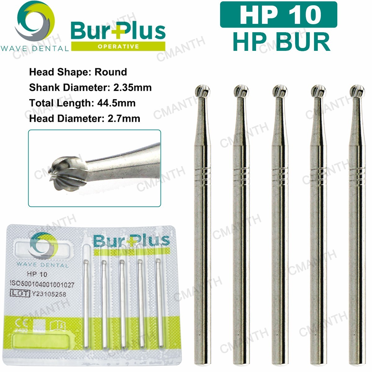 WAVE Dental Carbide Burs HP Surgical Burs Round For Straight Handpiece HP 2 4 8