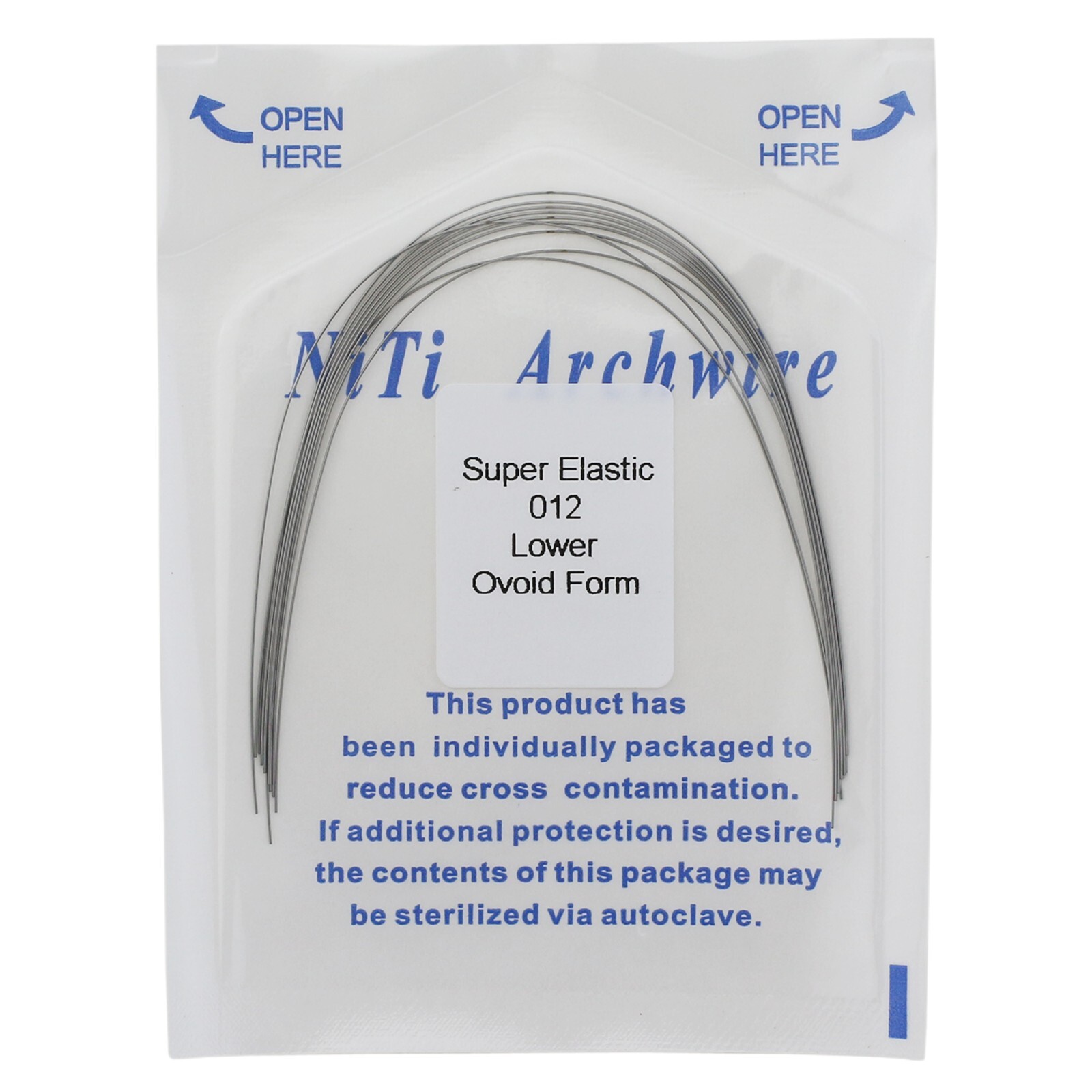 alambre de ortodoncia NiTi 014 16×22 Stainless Steel Round Rectangular Natural