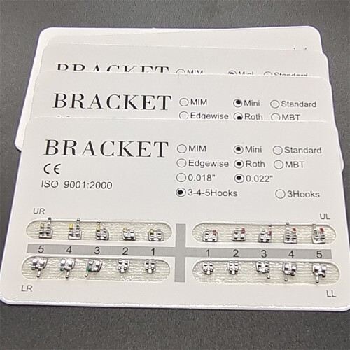 50 Packs Dental Orthodontic Brackets Braces Metal Mini Roth.022 Hooks 345