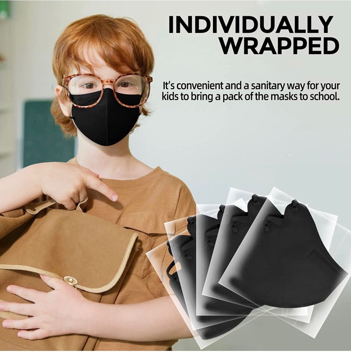 10/40 Pcs Black KN95 Protective 5 Layer Kids Face Mask BFE 95% Disposable Masks