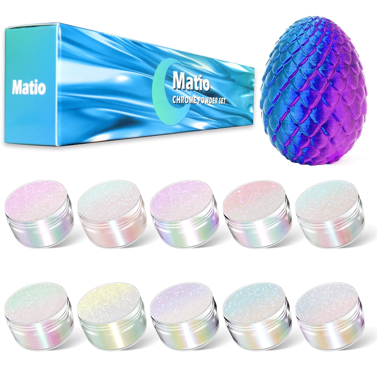 Matio Chameleon Mica Powder, 10 * 5g White Chrome 10 Colors