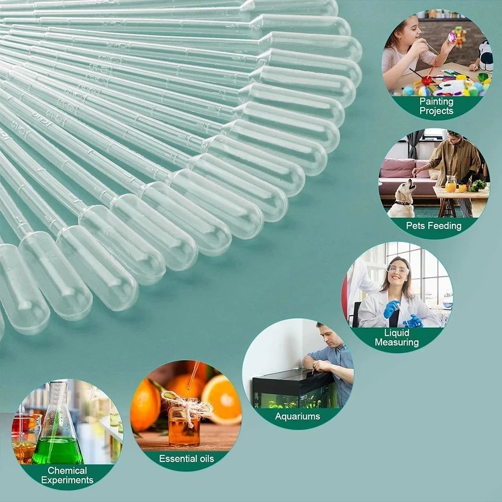 100PCS 3ML Transfer Pipettes Plastic Droppers Disposable Dropper for Resin
