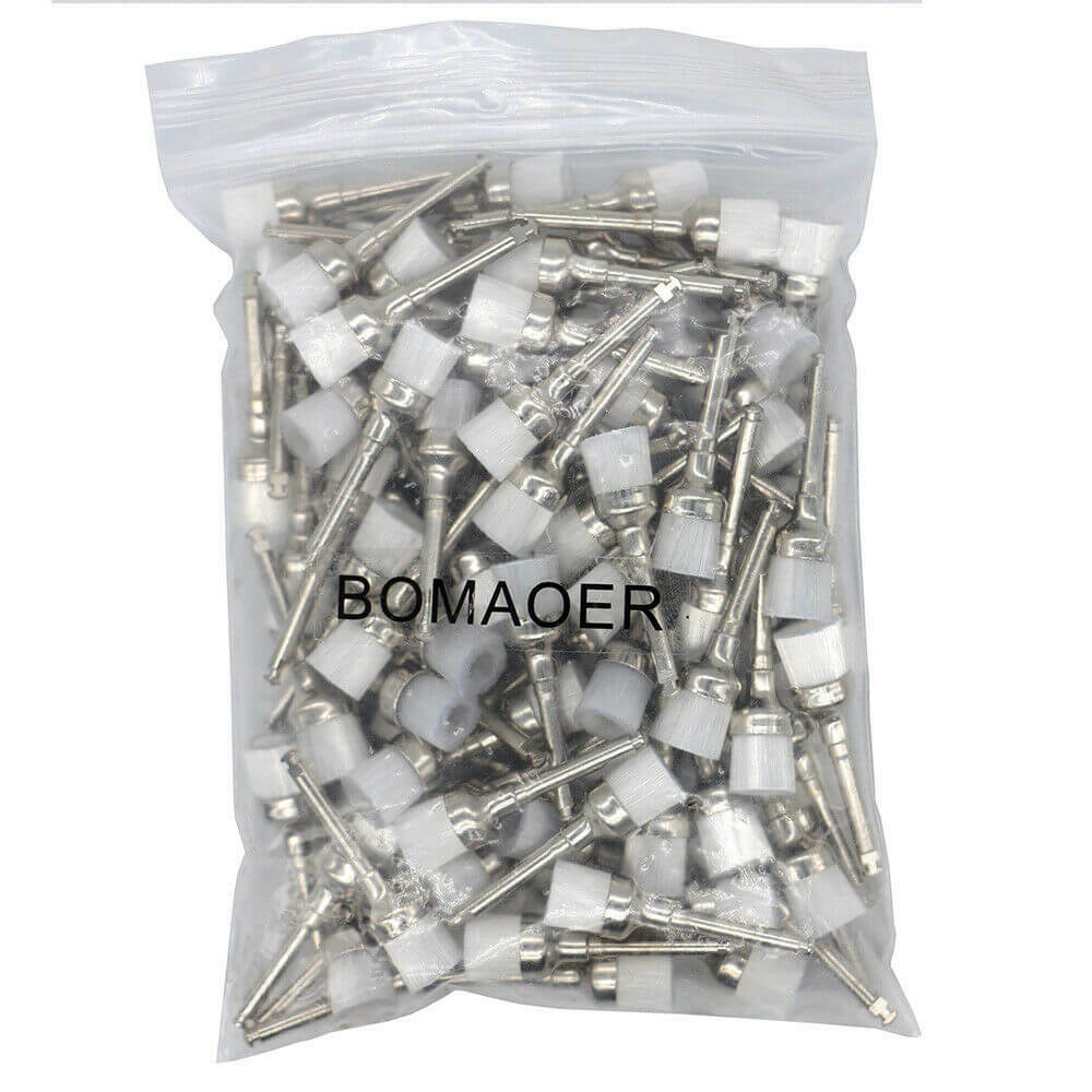 100pcs/box Dental Prophy Brush White Nylon bowl Type Polishing Brush UK