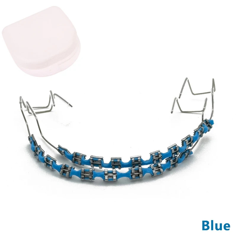 2Pcs Fashion Fake Braces Colorful Brackets for Teeth Temporary Metal Wires Metal