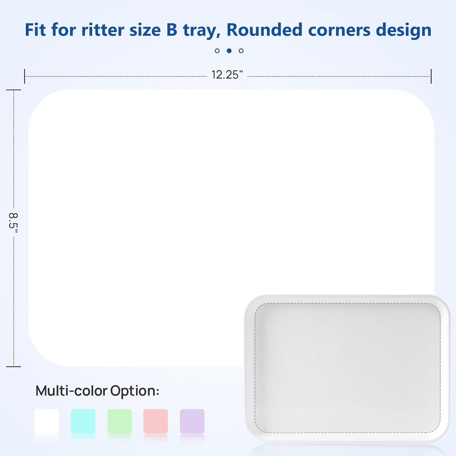 White Dental Medical Tattoo Tray Paper Cover for Size “B” Trays-8.25 “x 12.25”