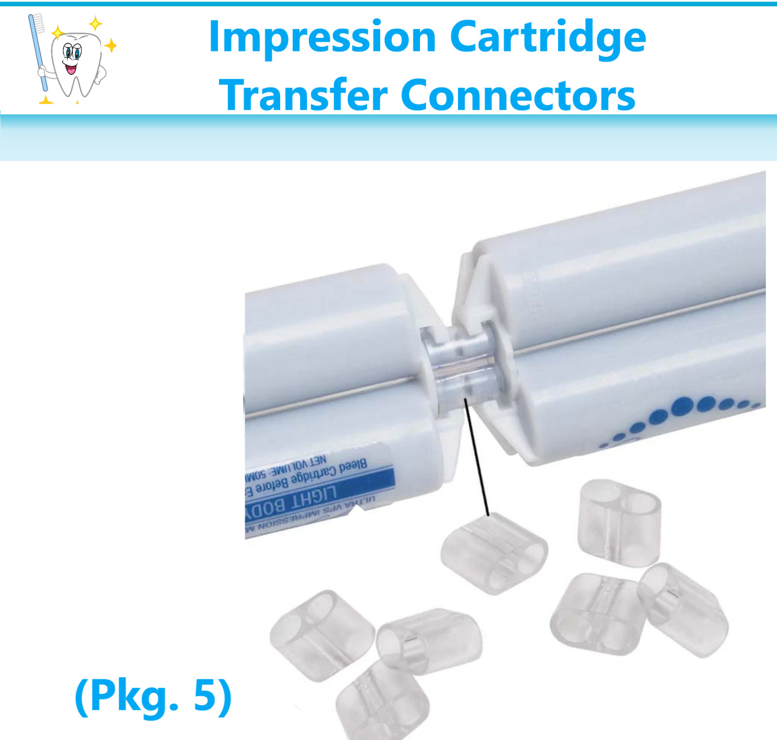 VPS Impression Cartridge Transfer Connectors (Pack of 5) Clear #CC-IMP