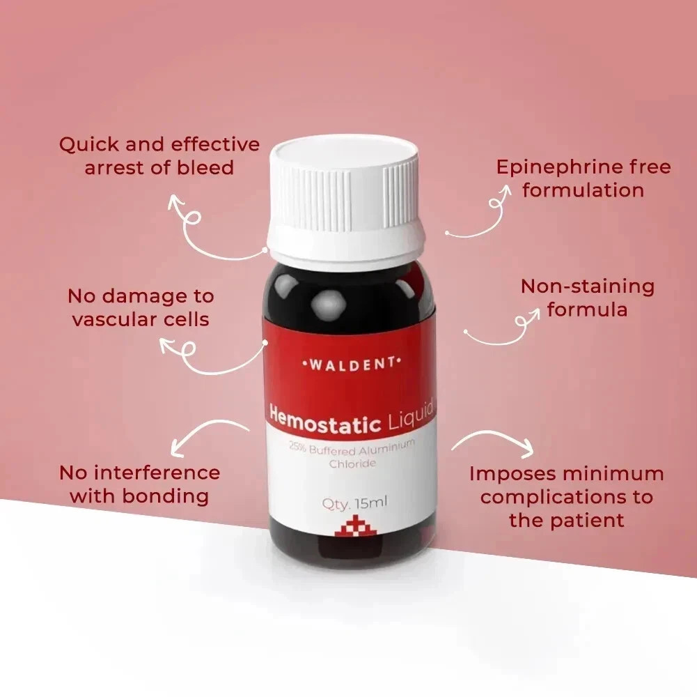 Waldent Hemostatic Liquid 25% Aluminum Chloride 15ml For Dental Use (Free Ship).