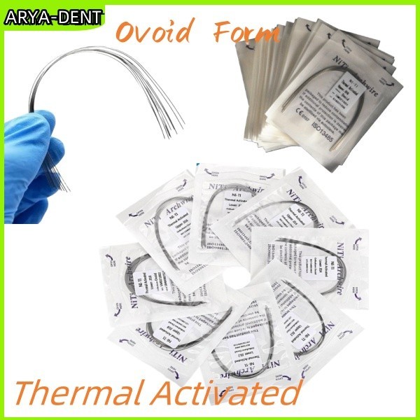 Dental Ortho Niti Ovoid Form Round Rectangular Arch Wire Thermal Activated Arcs