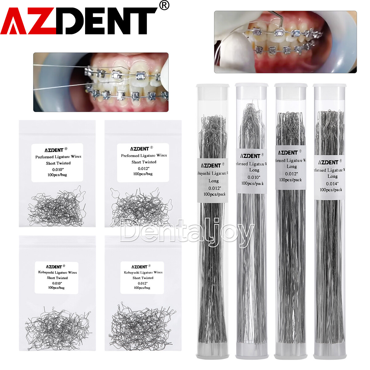 Dental Ortho Wire Preformed Kobayashi Ligature Ties Long Short Twist 100pcs/Pack
