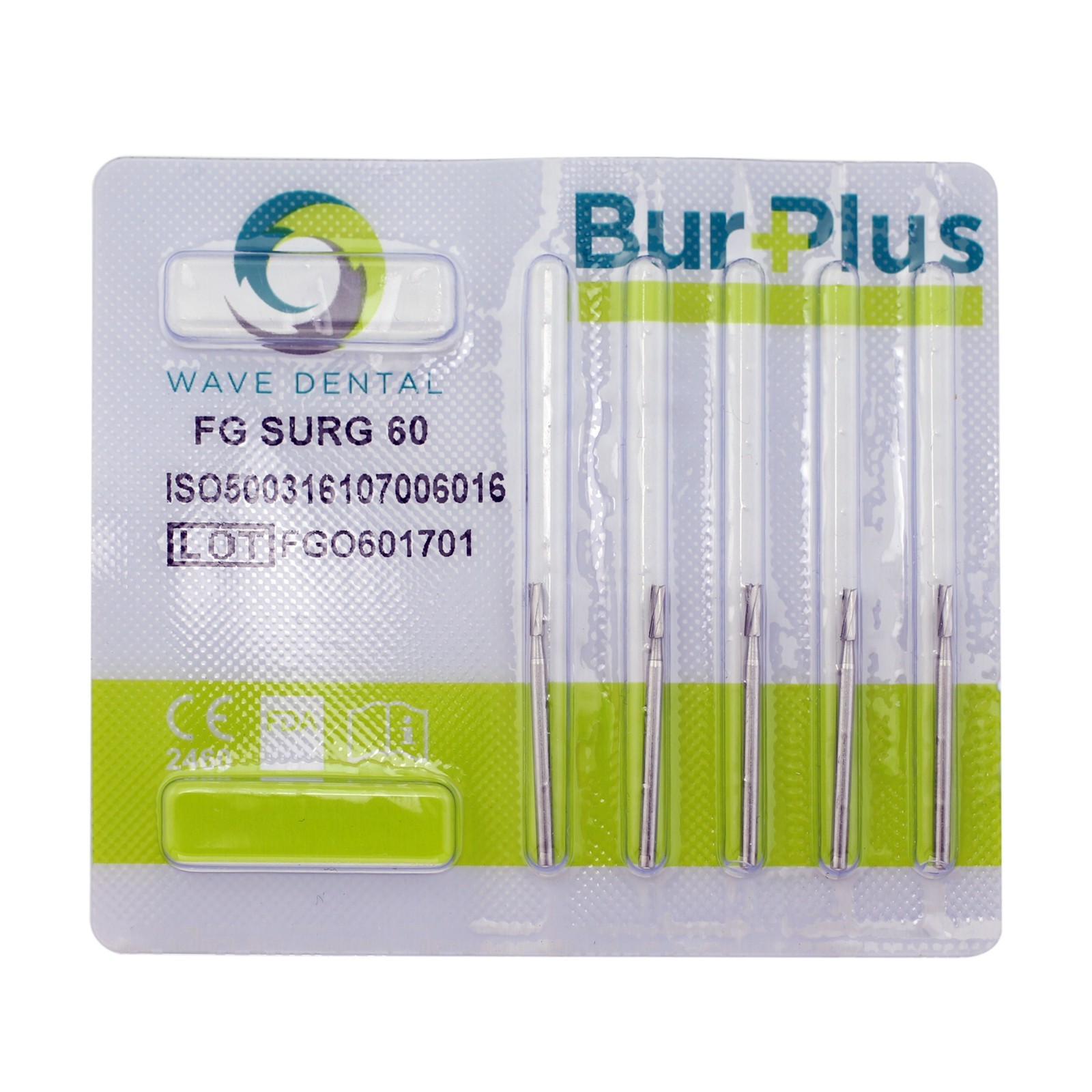 Wave Dental Surgical Burs Tungsten Carbide 25mm Straight Fissure FG SURG 60 557