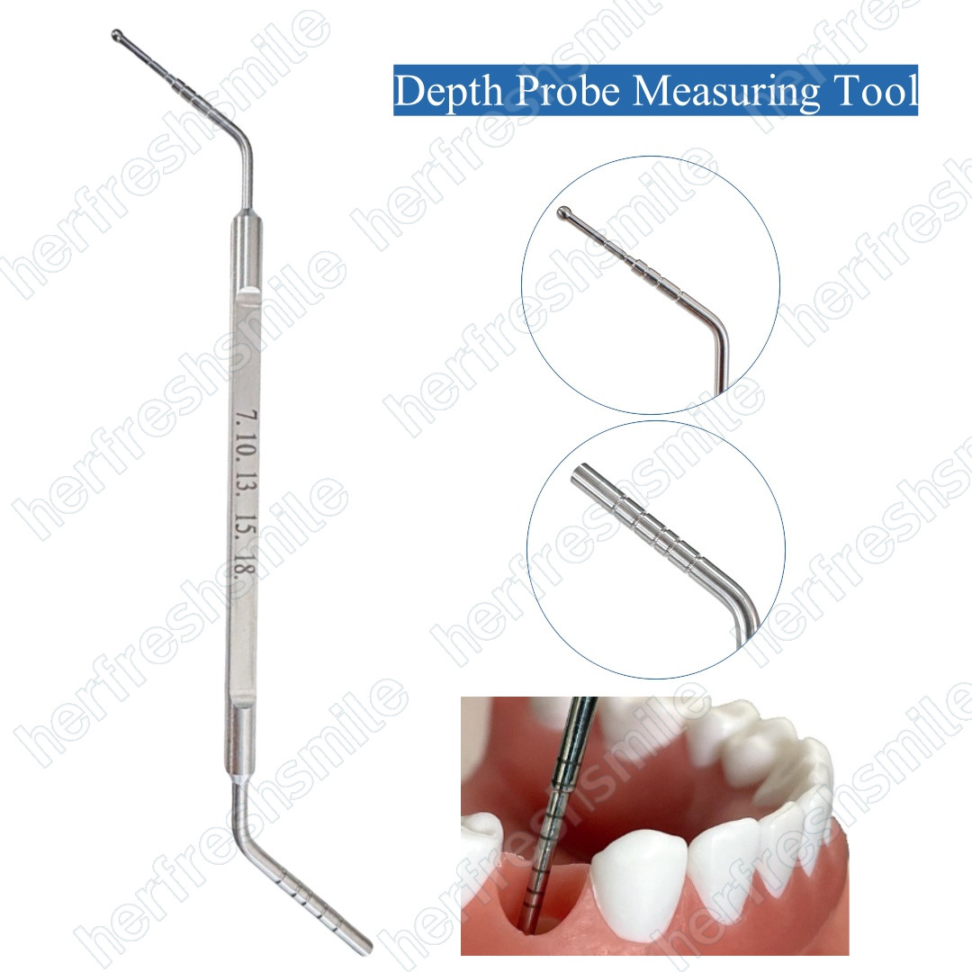 Dental Implant Gingiva Height Measure Drilling Hole Depth Probe Measuring Gauge