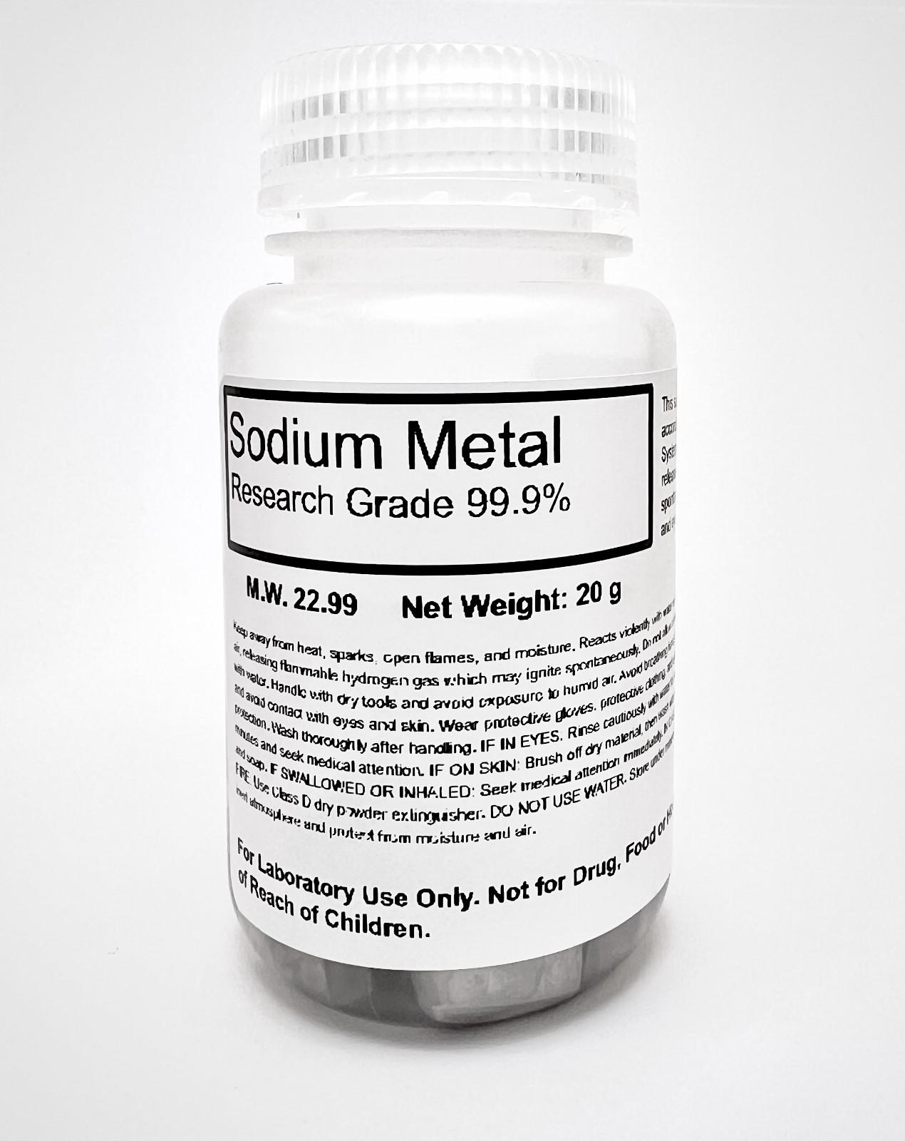 Sodium Metal (Na) Periodic Table Alkali Element Sample PP Bottle (5g 10g 20g)