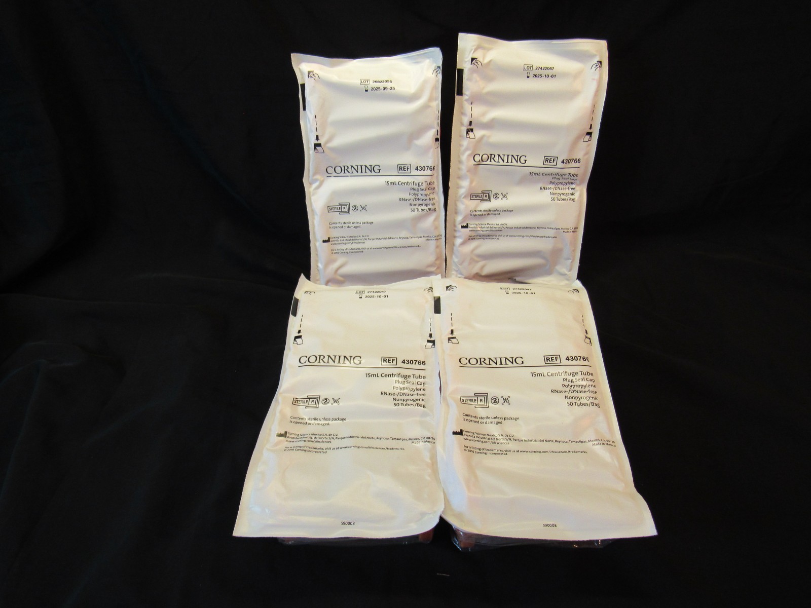 Corning 430766 15 ml Sterile Disposable Centrifuge Tubes w/Caps – 200 Total