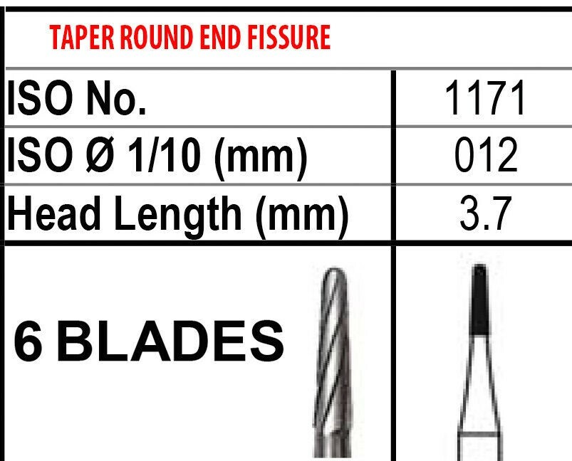 FG1171 Beavers Carbide Burs FG 1171 Bur #1171 Friction Grip Made in Canada