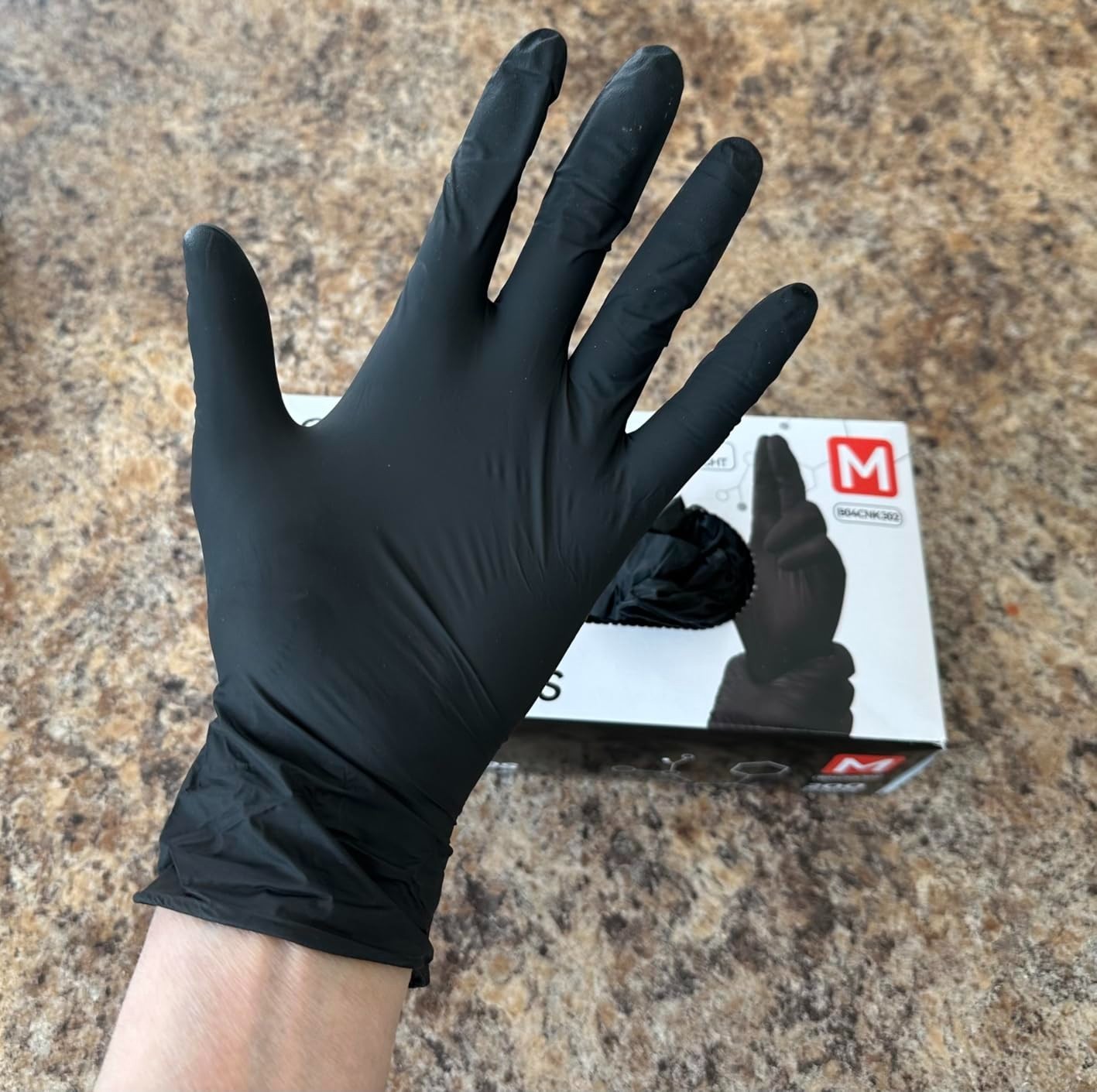 4Mil Black Nitrile Exam Disposable Gloves Latex&Powder-Free, 1000pcs of case
