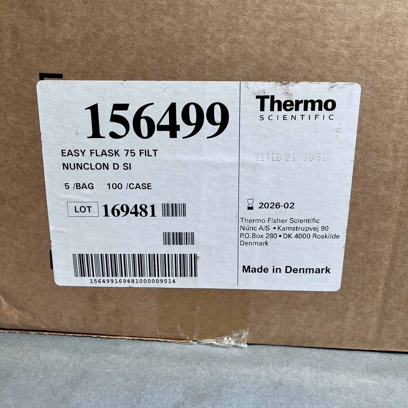 Thermo Scientific Culture Flask EasYFlask 75 cm2 Filter Cap Total of 100 Flasks