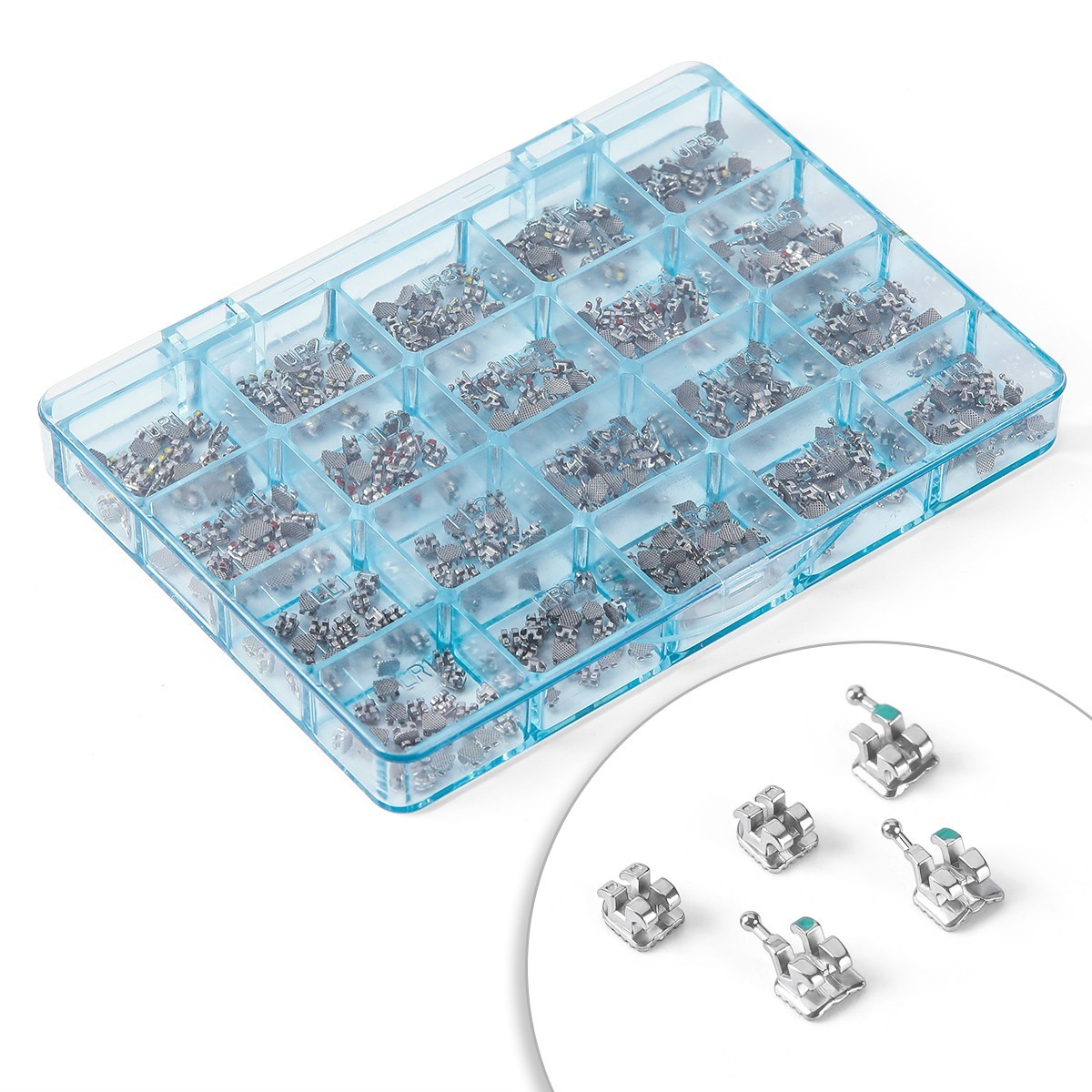 20Set AZDENT Dental Ortho MIM Monoblock Brackets Brace Mini Roth/MBT .022/.018