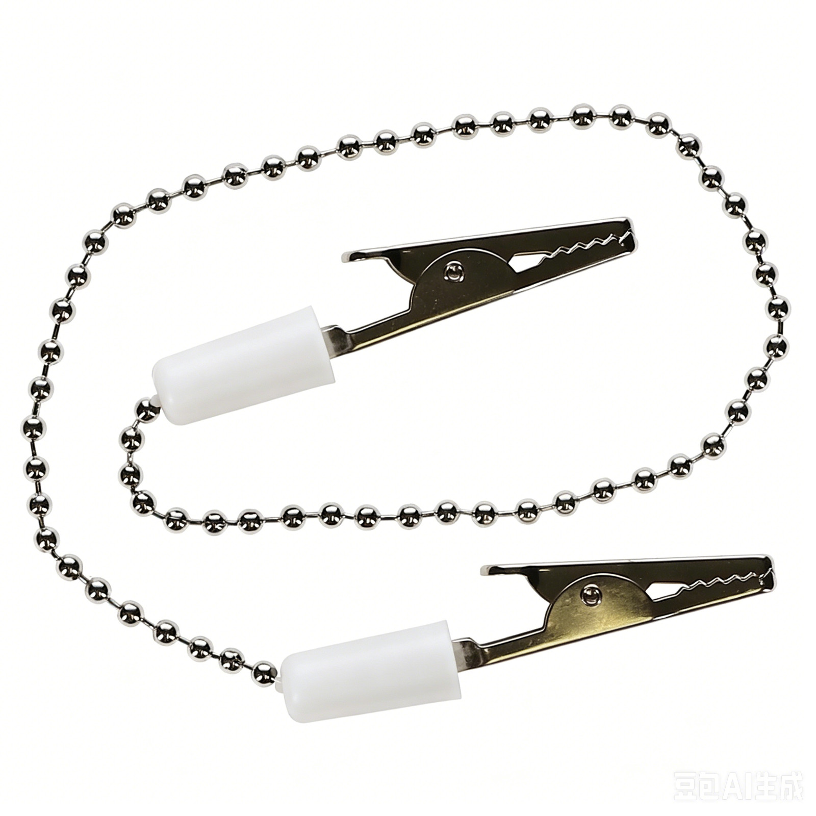 1-100 Dental Bib Holder Clip Metal Chain Black Flexible Crocodile Clip 40cm