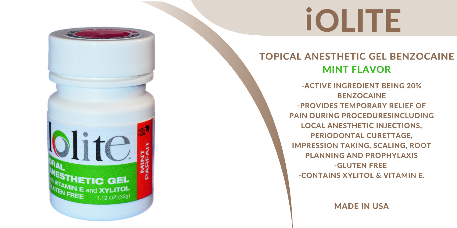 iOLITE Benzocaine 20% Topical Anesthetic Gel ASSORTED FLAVORS!!!-50 Bottles