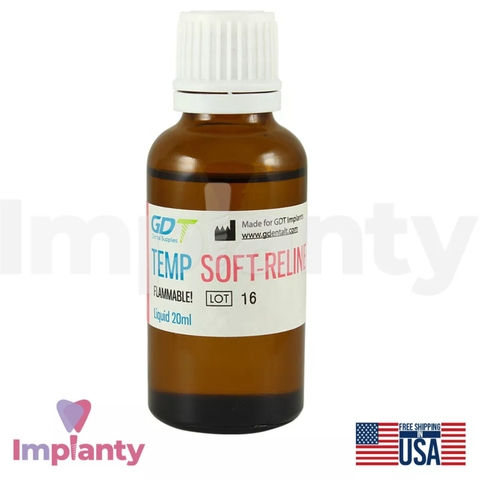 GDT Dental Temp Soft Reline Easy Mix Translucent Pink Renewing Dentures Material