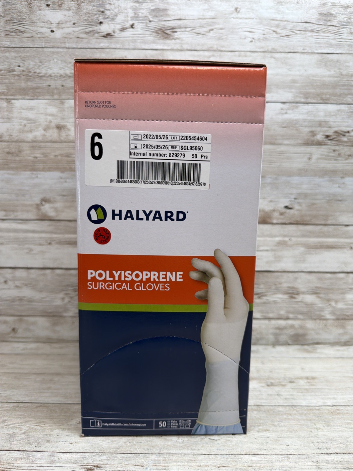 HALYARD Polyisoprene Surgical Gloves *1 CASE 200 Pair* Size: 6 *See Date*5-25