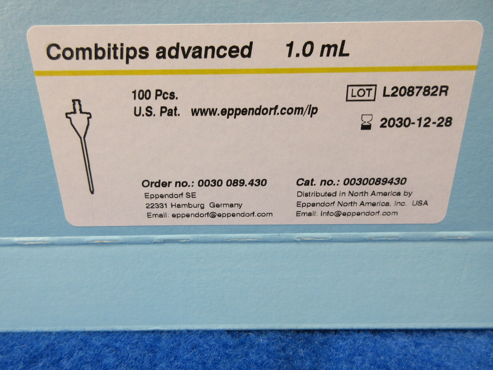 Eppendorf Combitips Advanced 1.0mL Pipette Tip 100 Pieces 0030089430 089-430