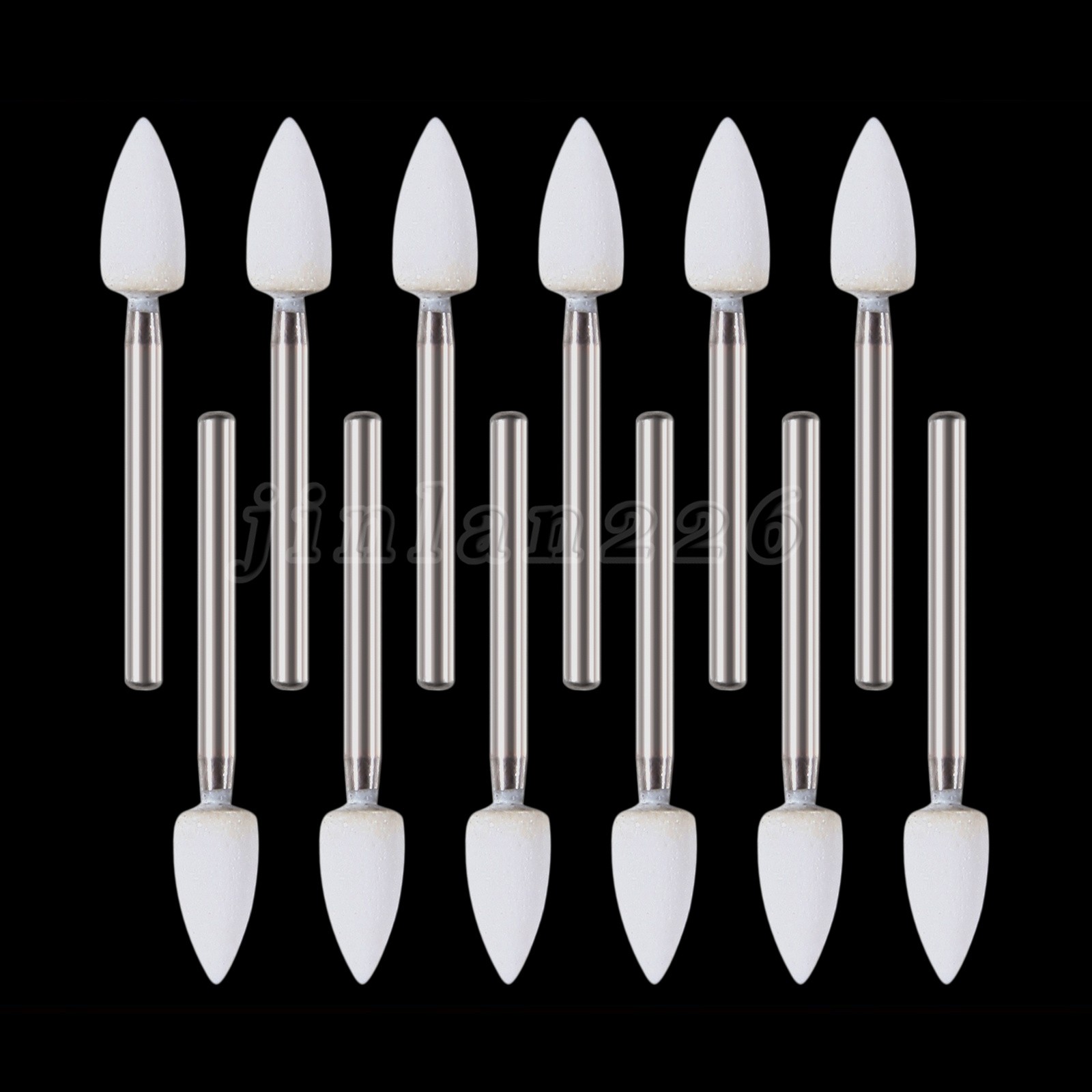 Dental White Polishing Stones – Flame FL2 FG – Arkansas Stone – Meta – 12 pieces