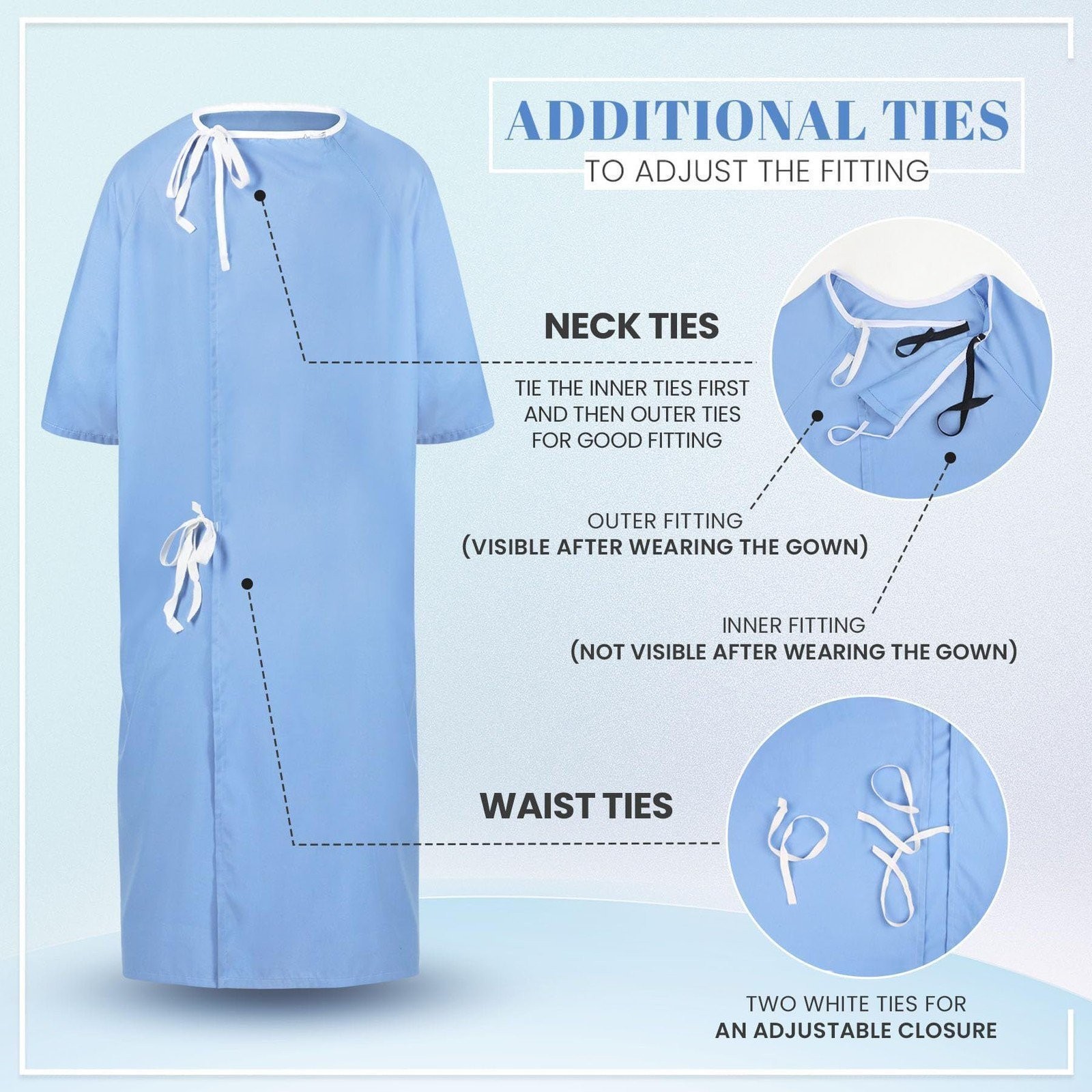 Utopia Care Men’s Hospital Gown Soft and Comfortable Patient Gown…