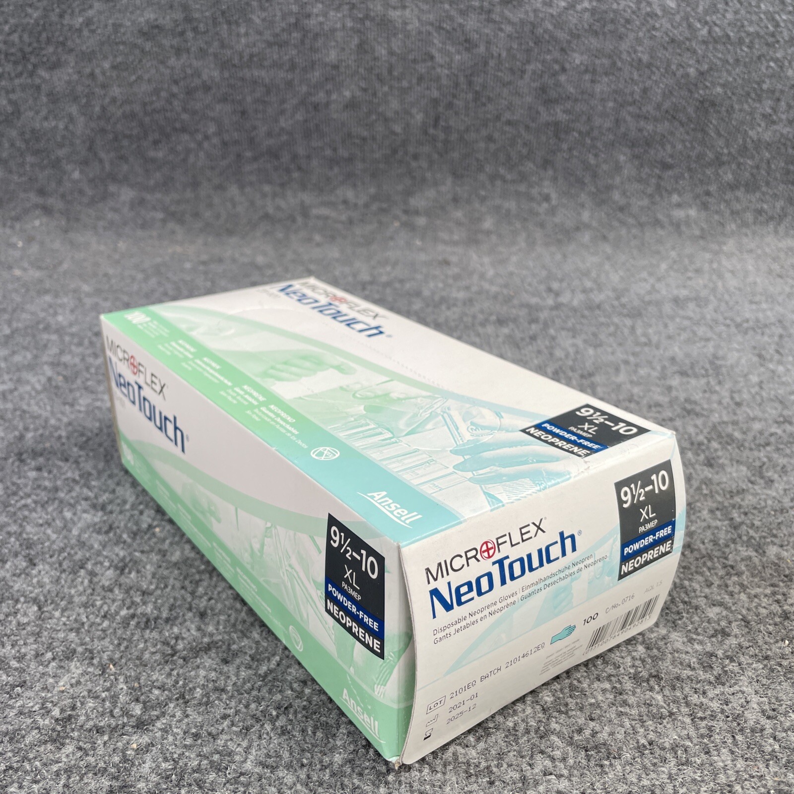 Lot of 5 – Microflex NeoTouch 25-101 Neoprene Gloves – Box of 100 Size: XL
