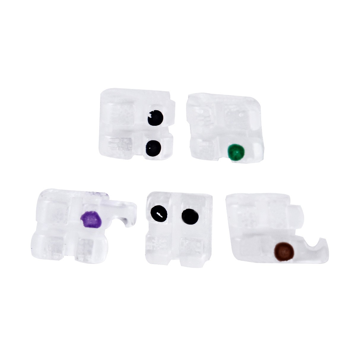 AZDENT Monocrystalline Sapphire Bracket Braces Ceramic MBT/ROTH 022 018 Hook 345
