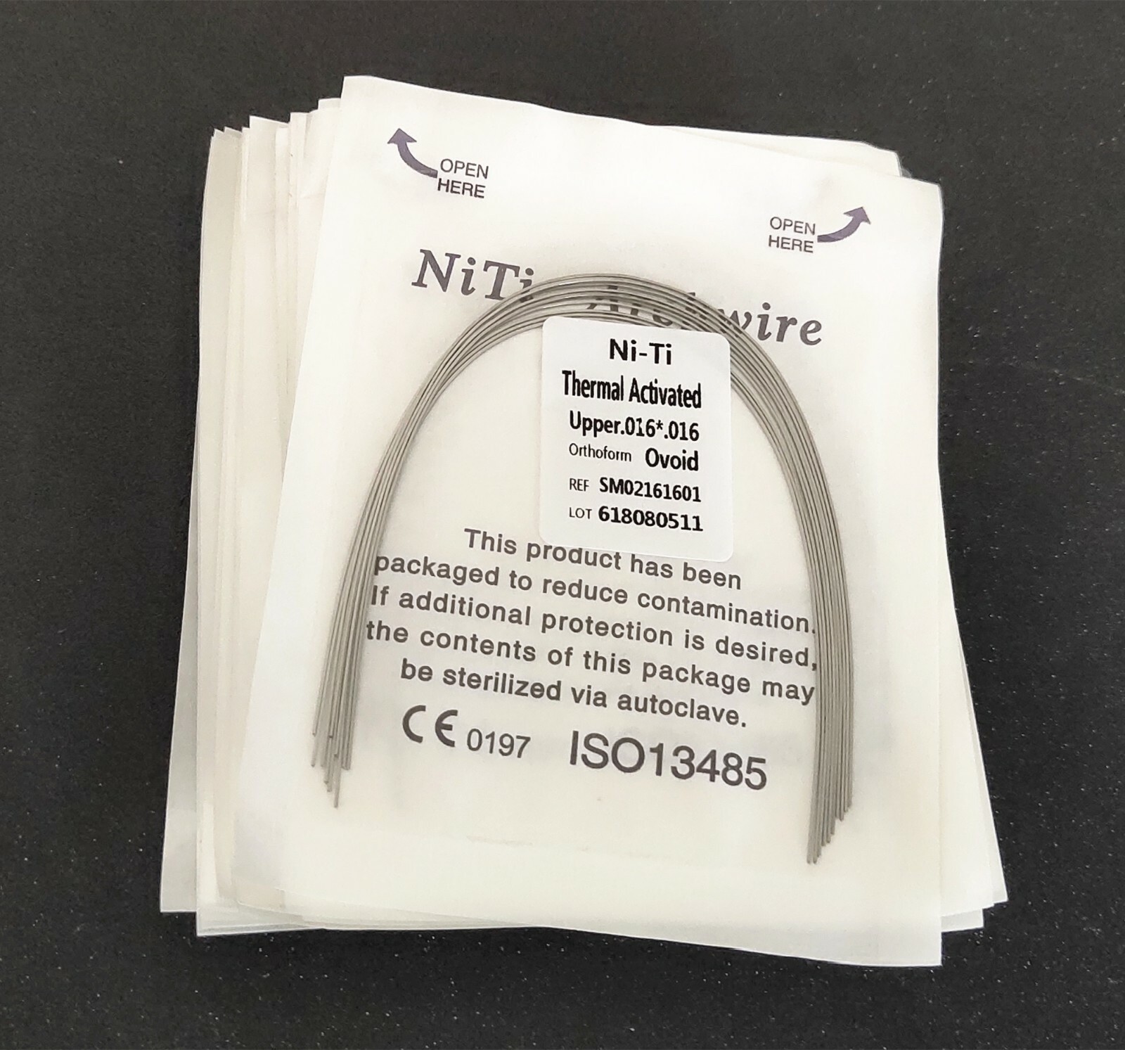 100 Packs Dental Thermal Activated NITI Arch Wire Rectangular Dental Bows Ovoid