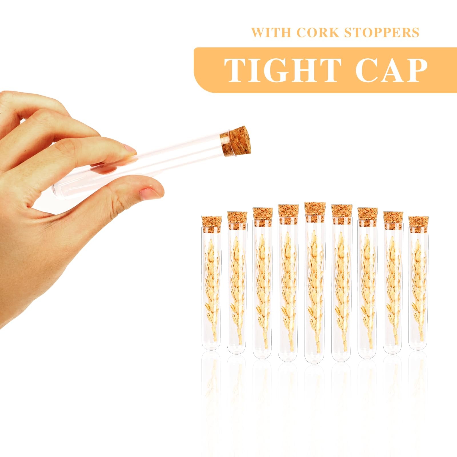 15x100mm (15ml) Plastic Test Tubes with Lids, Clear Vials with Seal Cap Conta…