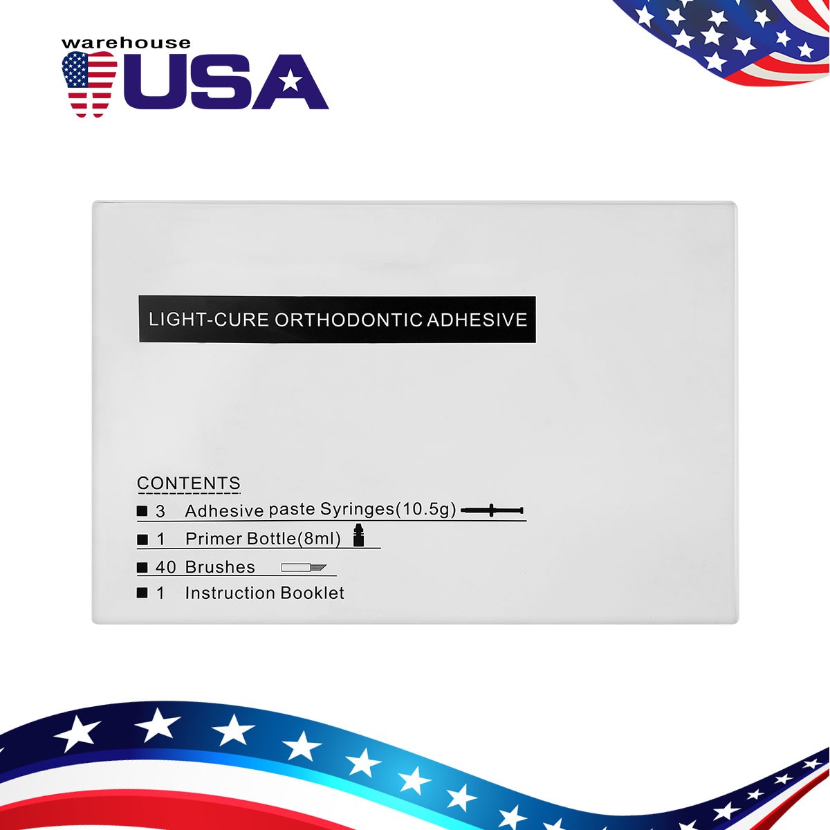Dental Orthodontic Bracket Braces Glue Bonding System Light Curing Adhesive Kit