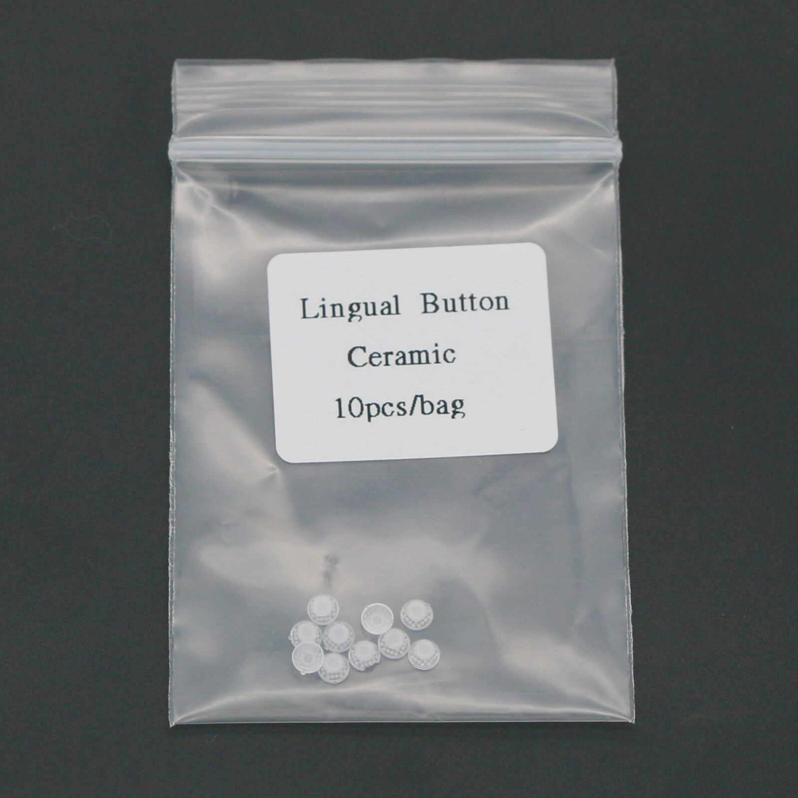 US 10 Packs Dental Orthodontic Lingual Buttons Bondable Round Base Ceramic/Metal