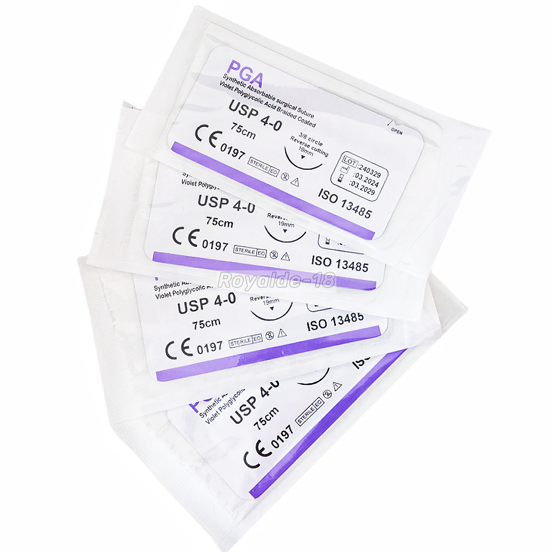 Absorbable Dental Oral Surgical Sutures CHROMIC GUT 3/0 PGA 4/0 Natural Needled