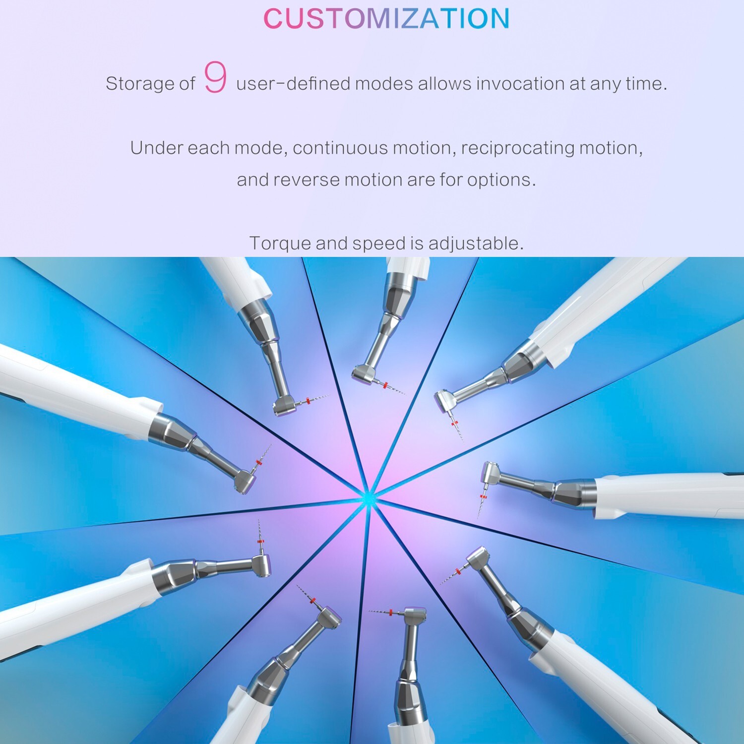 Woodpecker Dental Cordless Endo E-COM+ Endo Motor Handpiece W/Reciprocating Mode
