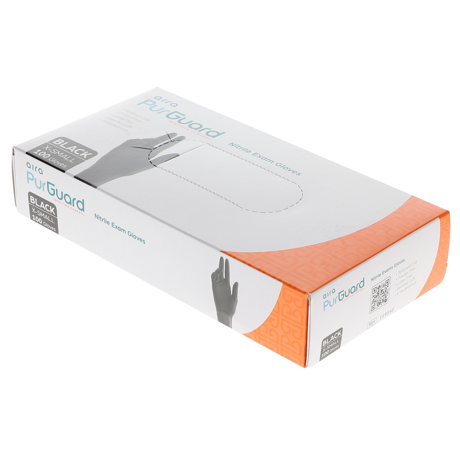 House Brand Dentistry 119140 HSB Nitrile Exam Gloves Black Extra Small 100/Bx