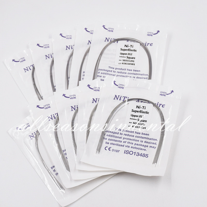 10 Pcs Dental Niti Super Elastic Orthodontic Round Square Arch Wires 0.12 Upper
