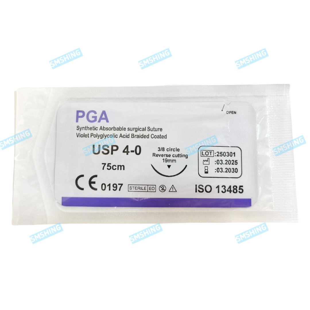 Absorbable Dental Oral Surgical Sutures CHROMIC GUT 3-0 PGA 4/0 Natural Needled
