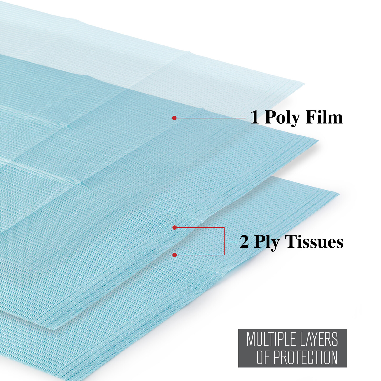 2000PCS Disposable Dental Bibs 3-Ply Tattoo Towel 13″x18″ Waterproof Medical