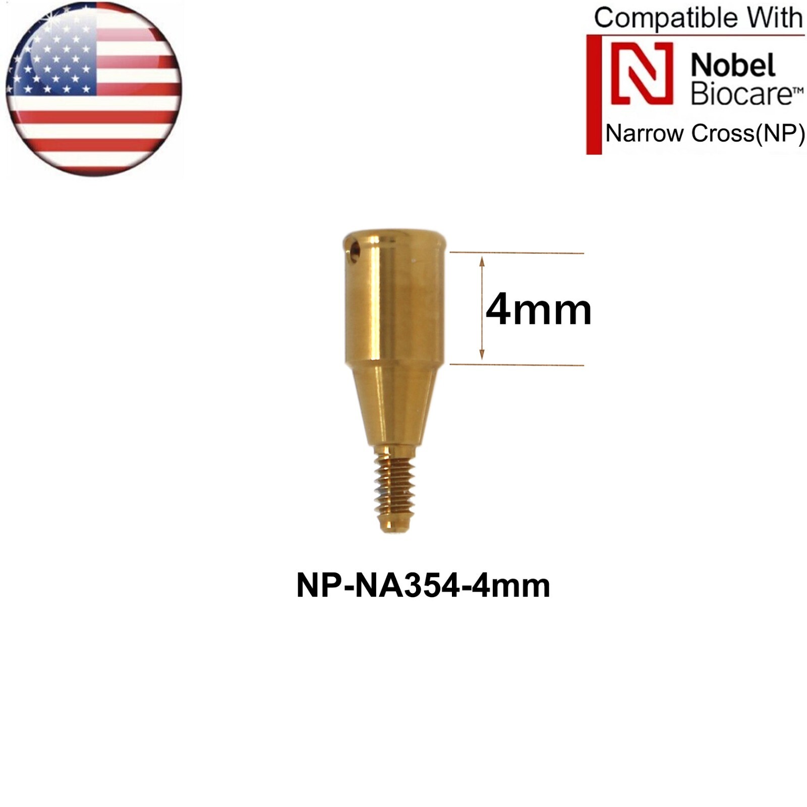 US For Nobel Active Locator Attachment Abutment NP/RP 1-5mm & Male Cap Inserts