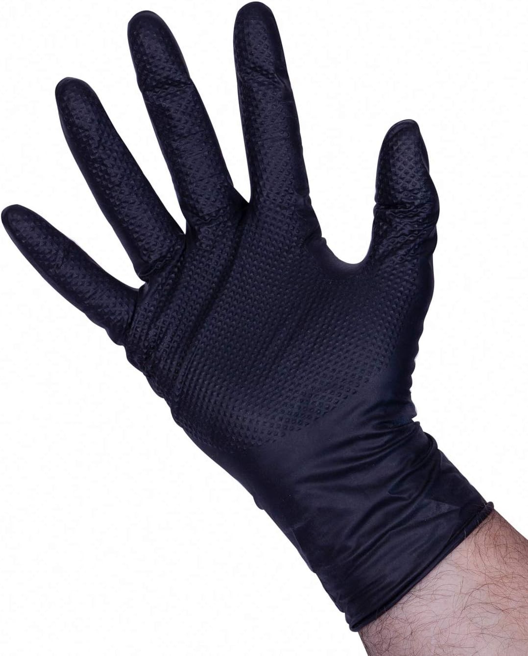 Case of 500 Gloves – Premium Grip MEDIUM HD Black Nitrile Gloves 50/Box