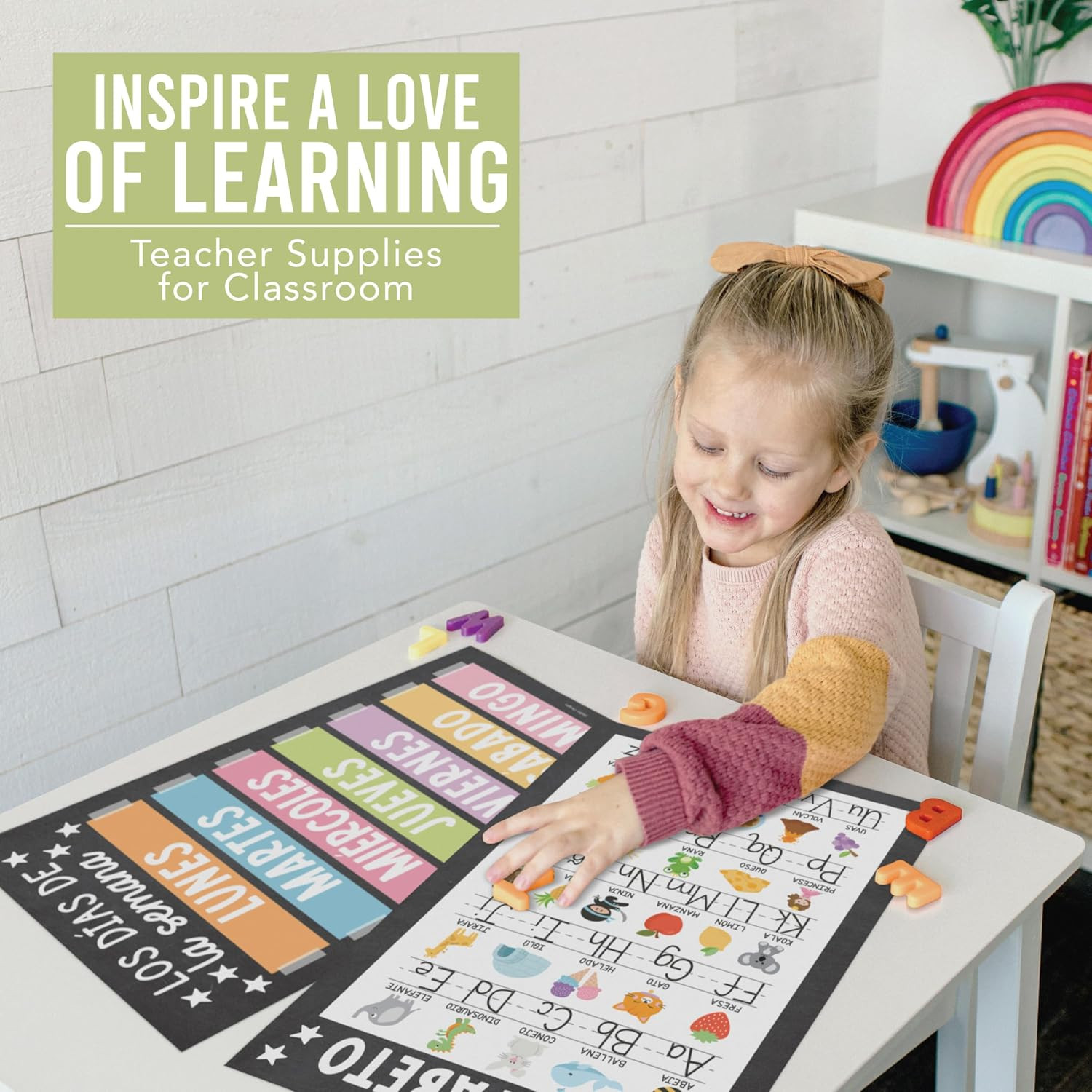 Spanish Posters for Classroom -12 Bilingual Educational Posters for Spanish Clas