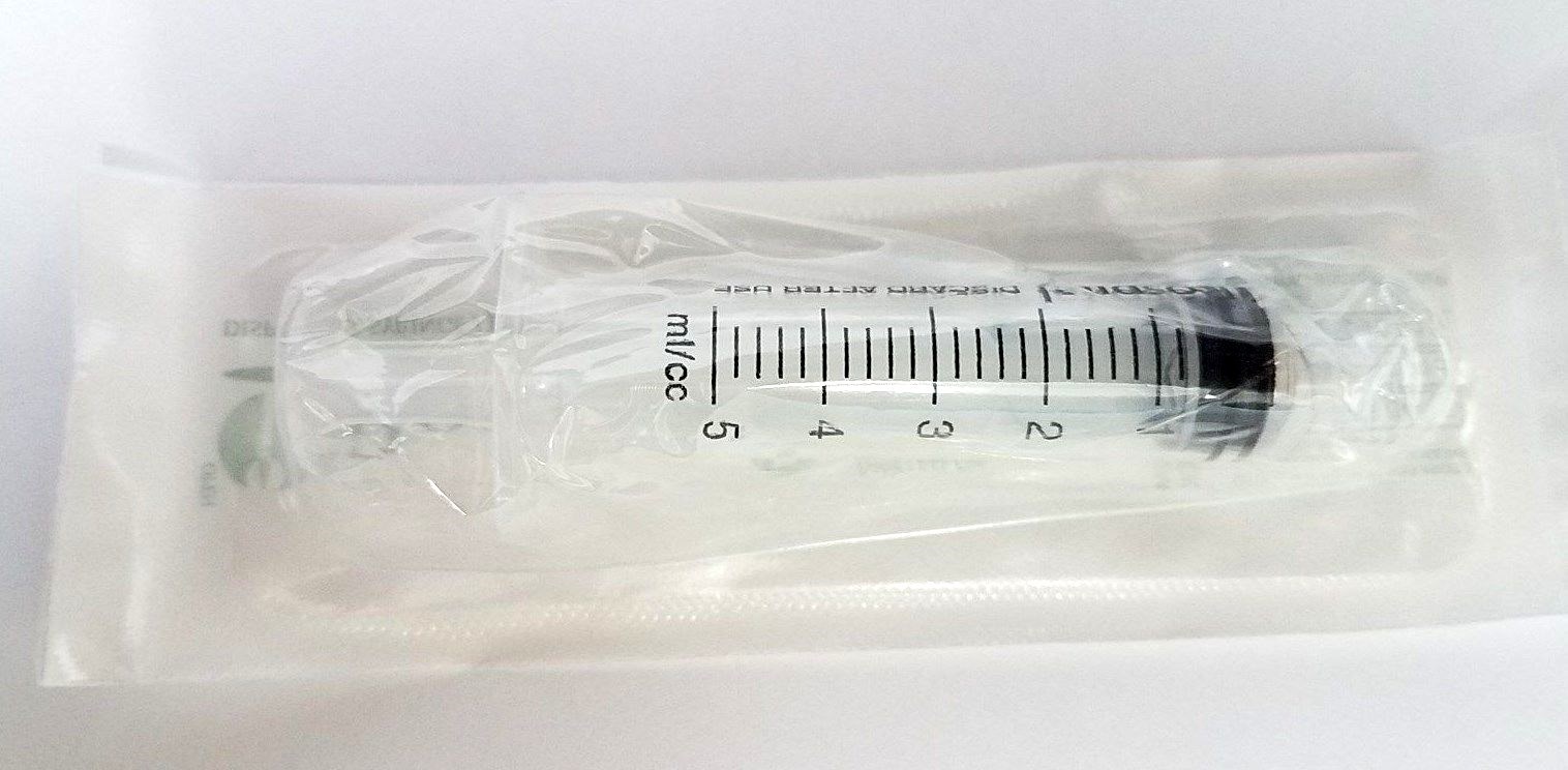 10 5ml Syringe Only with Luer Lock Tip Sterile Disposable Latex Free 5cc NEW