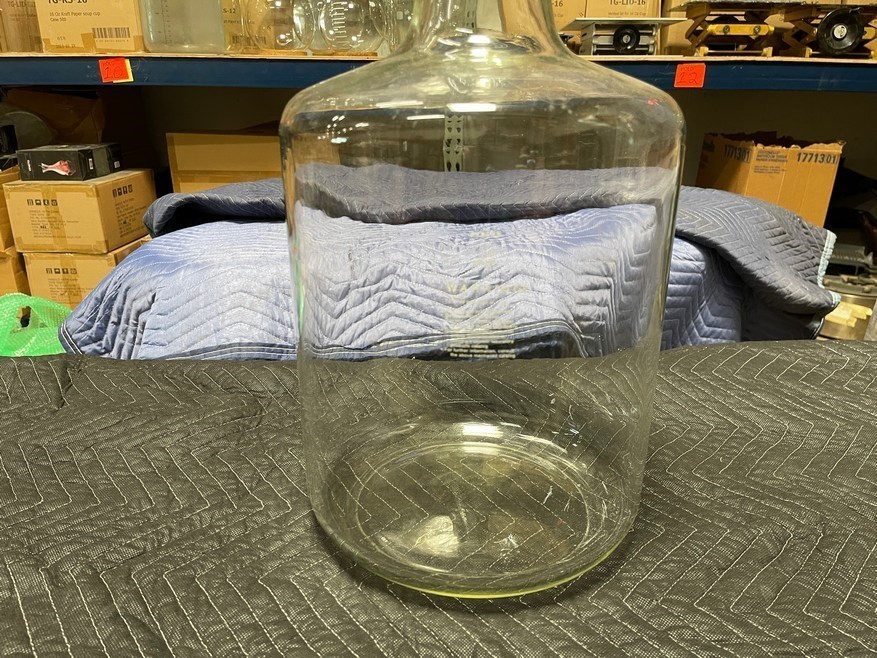 Lrg. PYREX #1595 19L Solution Bottle With Tooled Neck 5 Gal. England