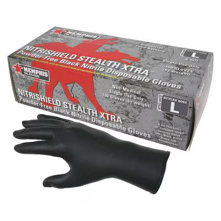 Mcr Safety 6062Xl Nitrishield 6062, Disposable Gloves, 6 Mil Palm, Nitrile,