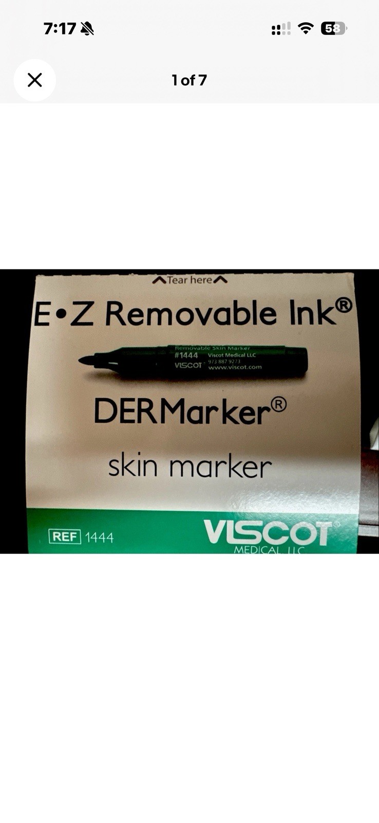 Skin E-Z Skin Marker Regular Tip Green, Non-Sterile VISCOT #1444, 50/Each/BOX.