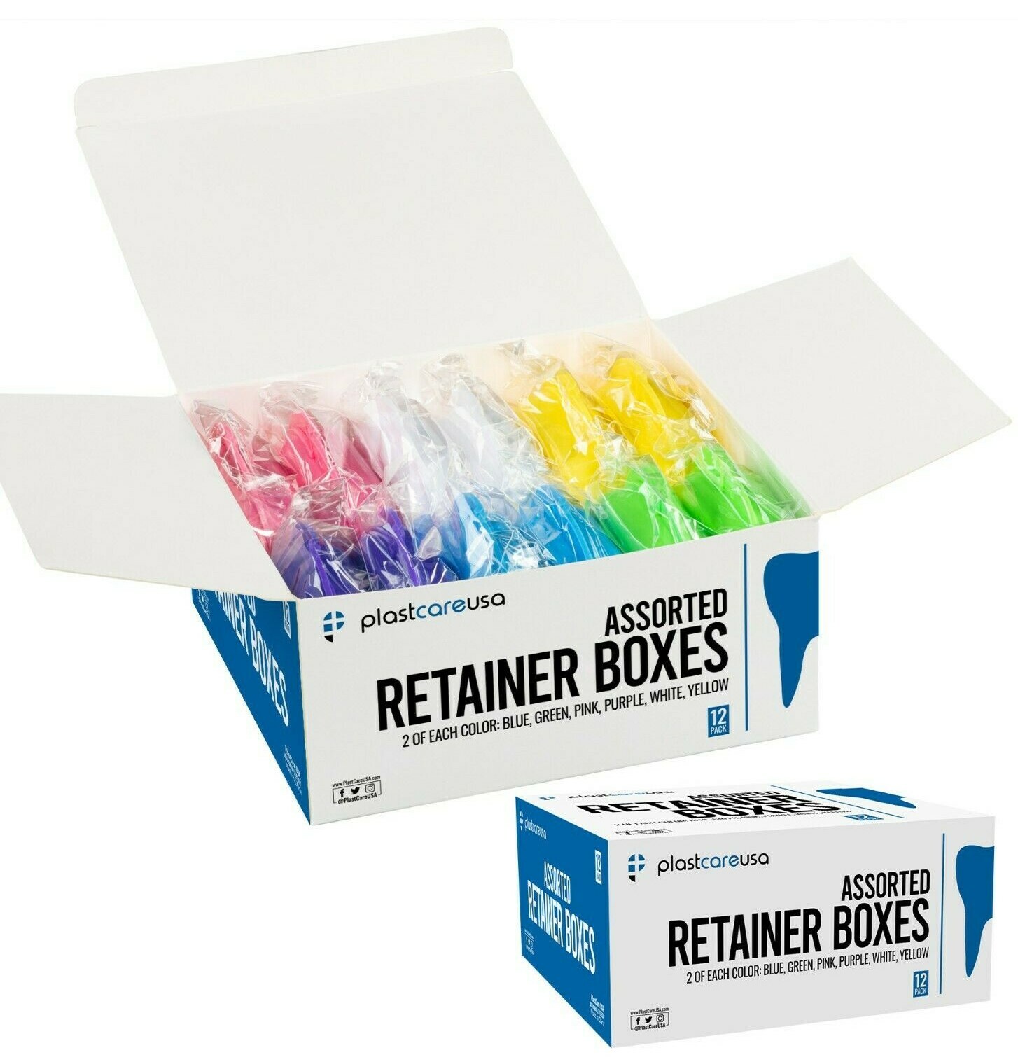 36 Sealed Assorted Dental Retainer Denture Case, Mouthguard Containers (3 Boxes)