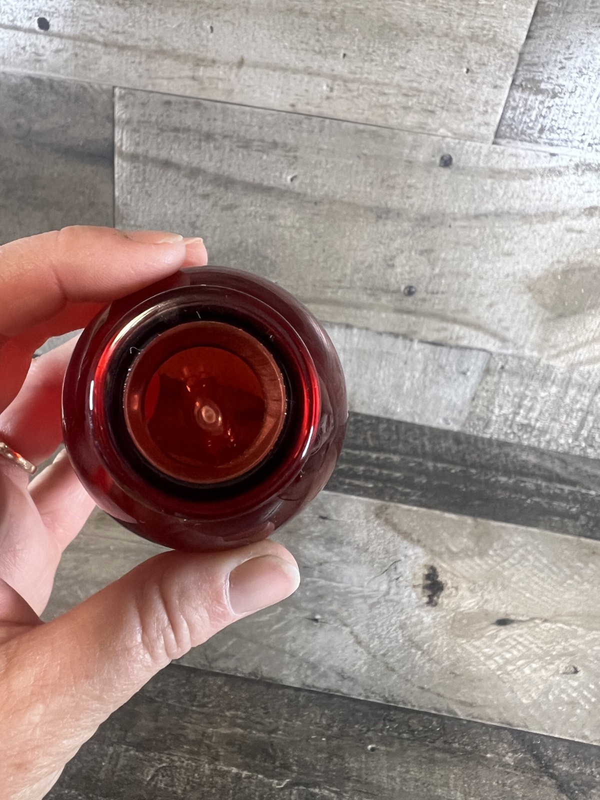 Vintage PYREX Ruby Red Squibb Seperatory Funnel-125ml-Rare Colored Lab Glass