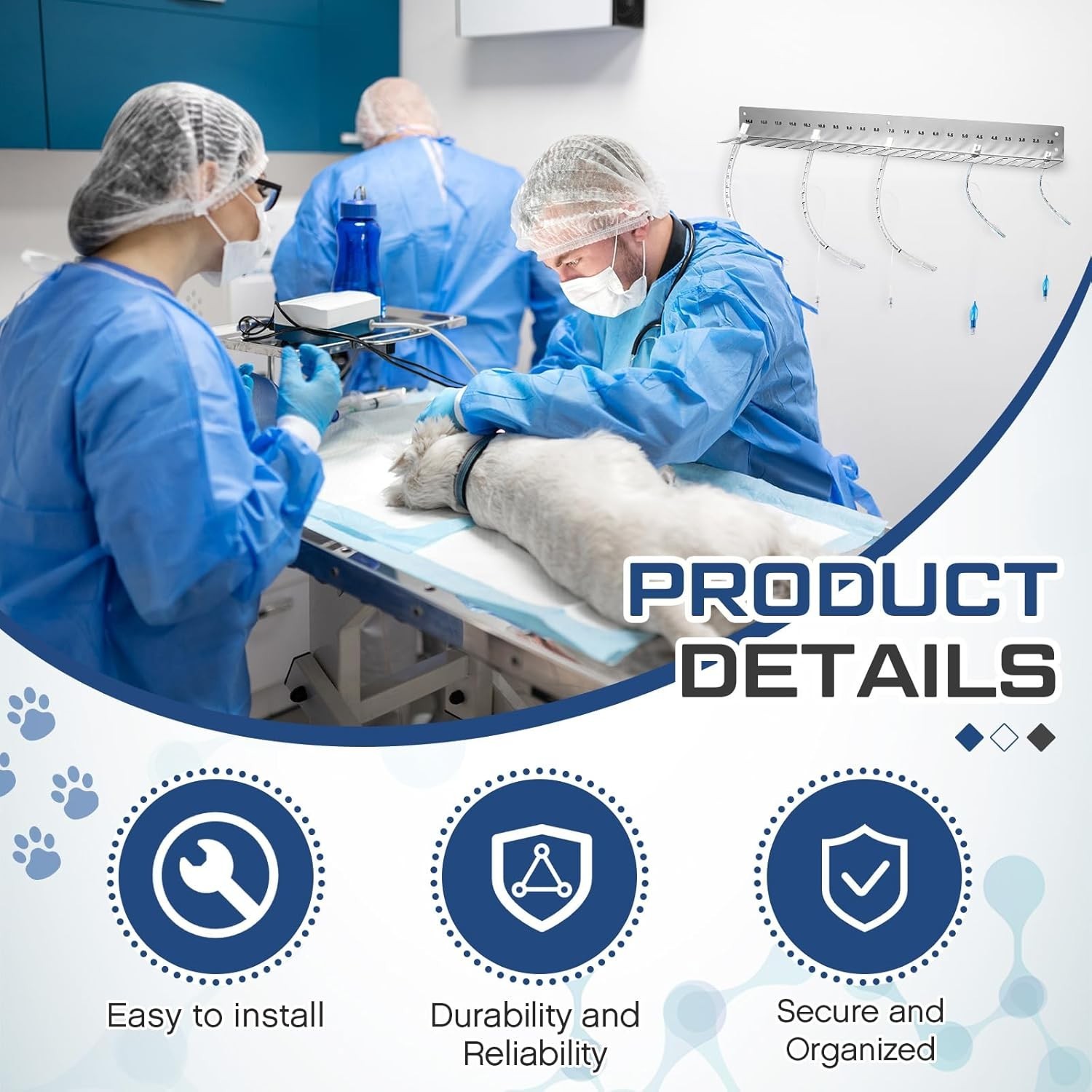 Endotracheal Tube Holder 304 Stainless Steel Rack Wall Hanging Frame Endotrac…